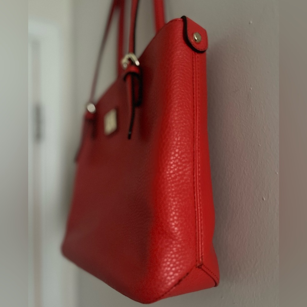 Anne Klein Orange Small Tote 12” across 9” high - Picture 4 of 4